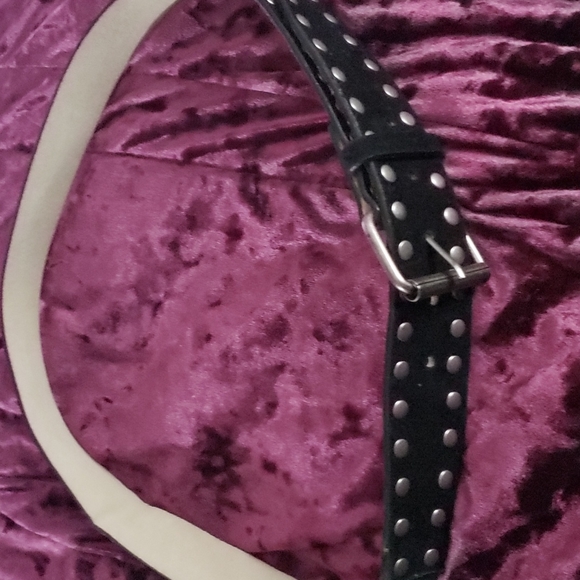 Black Velvet Studded Belt M - Picture 5 of 6